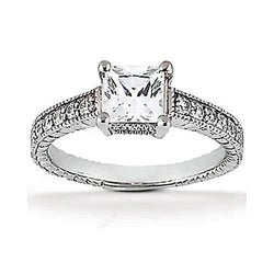 2.51 Carat Real Diamond Antique Style Ring With Accents White Gold Jewelry