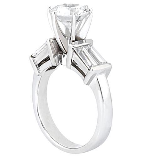 2.51 Carats Genuine Diamond Engagement Ring White Gold 