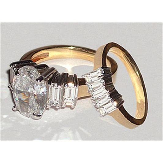 2.51 Ct. Natural Diamonds Engagement Ring Band Set Gold Yellow