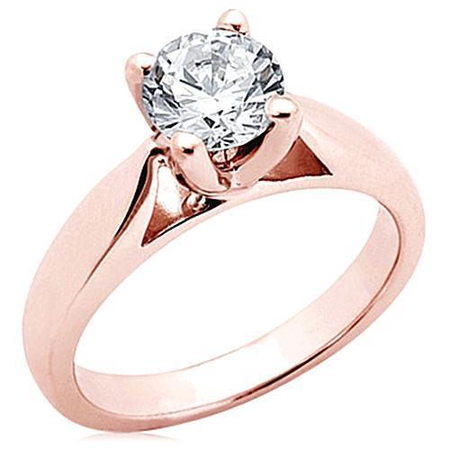 2.51 Ct. Rose Gold Genuine Diamond Solitaire Engagement Ring