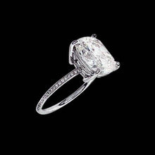 2.51 Ct. Sparkling Cushion Genuine Diamond Ring Solitaire With Accents2