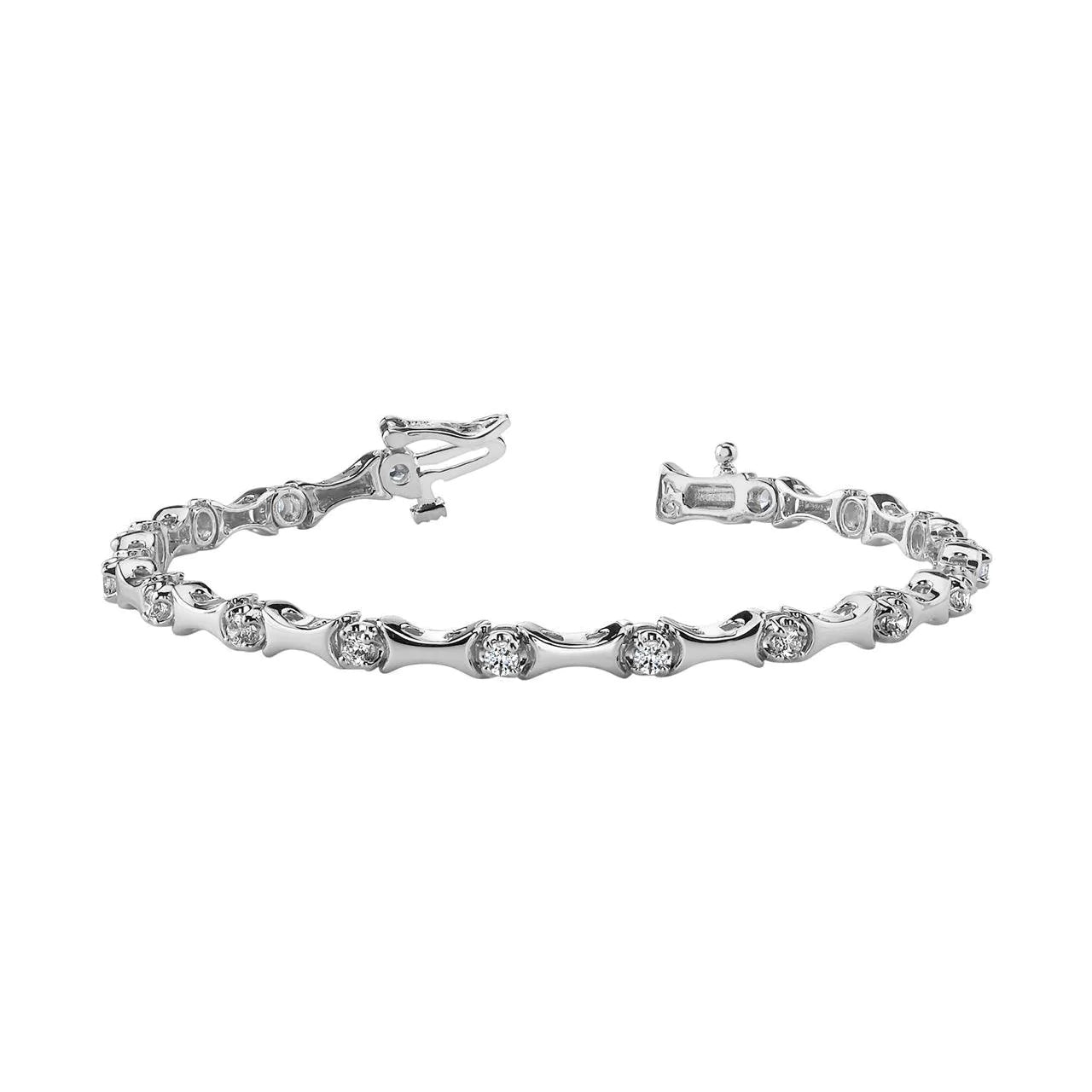 2.55 Carats Round Real Diamond 4 Prong Set Tennis Bracelet Solid Gold