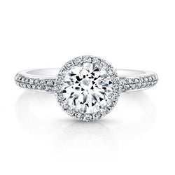 2.6 Carats Round Accents Real Diamond Halo Ring