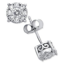 2.6 Ct Prong Set Genuine Round Cut Diamond Women Stud Earrings Halo