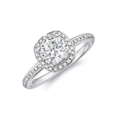 2.6 Ct Sparkling Natural Diamond Engagement Halo Ring White Gold