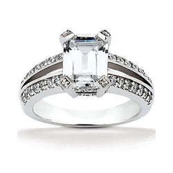 2.60 Carat Big Real Diamond Solitaire With Accents Engagement Ring