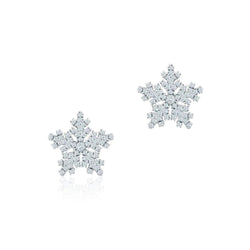 2.60 Carats Round Brilliant Cut Natural Diamonds Studs Halo Earring White Gold 14K