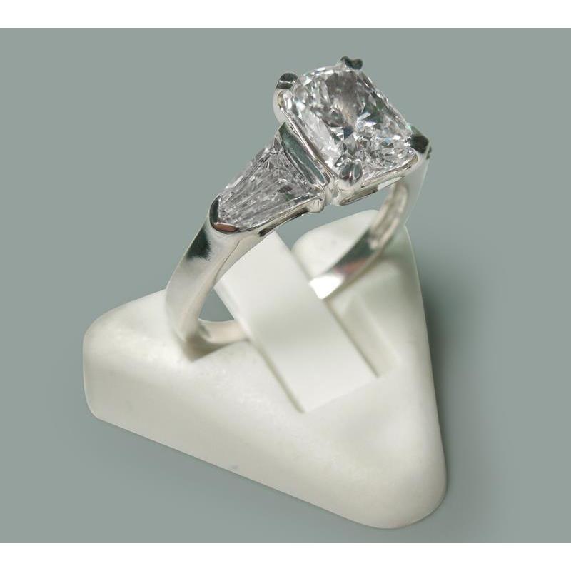 2.60 Ct Natural Radiant Diamond Three Stone Style Ring Jewelry New4
