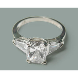 2.60 Ct Natural Radiant Diamond Three Stone Style Ring Jewelry New