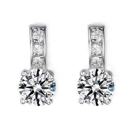2.60 Ct Sparkling Round Cut Natural Diamonds Lady Drop Earrings