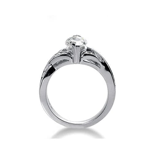 2.61 Carat Real Diamonds Marquise Cut Engagement Ring White Gold
