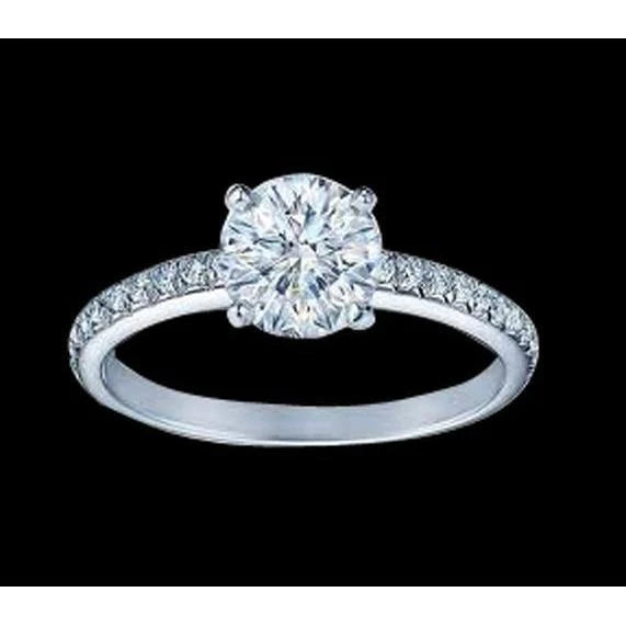 2.61 Ct. Round Women Real Diamond Engagement Ring White Gold