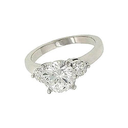 2.65 Carat Natural Diamonds Engagement Ring Three Stone Gold Ring