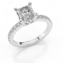 2.65 Carats Prong Set Real Diamonds Anniversary Ring White Gold 14K