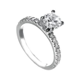 2.65 Carats Round Cut Real Diamond Engagement Ring Solitaire With Accents