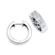 2.7 Ct Princess Cut Real Diamond Women Hoop Earrings