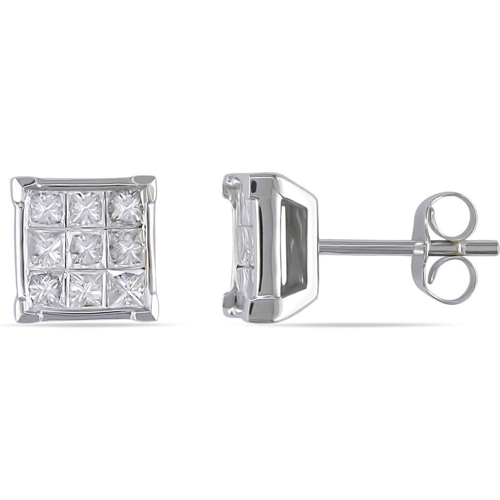 2.7 Ct Princess Cut Diamond Stud Earring