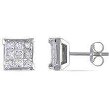 2.7 Ct Princess Cut Diamond Stud Earring