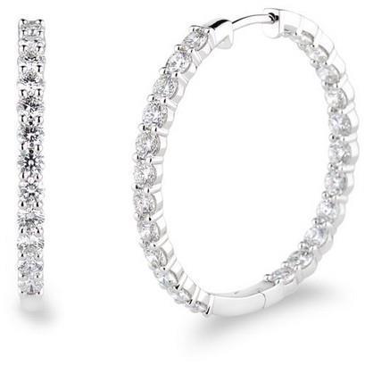 2.7 Ct Round Brilliant Natural Cut Diamond Hoop Earrings