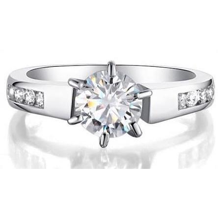 2.70 Carats Genuine Diamonds Wedding Ring Prong Set White Gold 14K