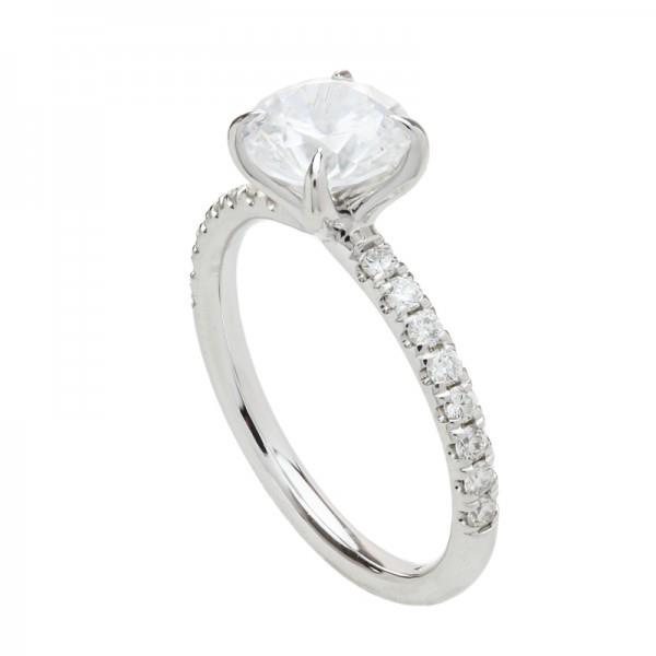 2.70 Carats Natural Diamond Wedding Ring With Accents White Gold 14K