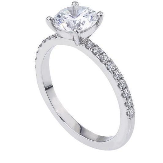 2.70 Ct Natural Round Cut Diamond Engagement Ring White Gold Jewelry