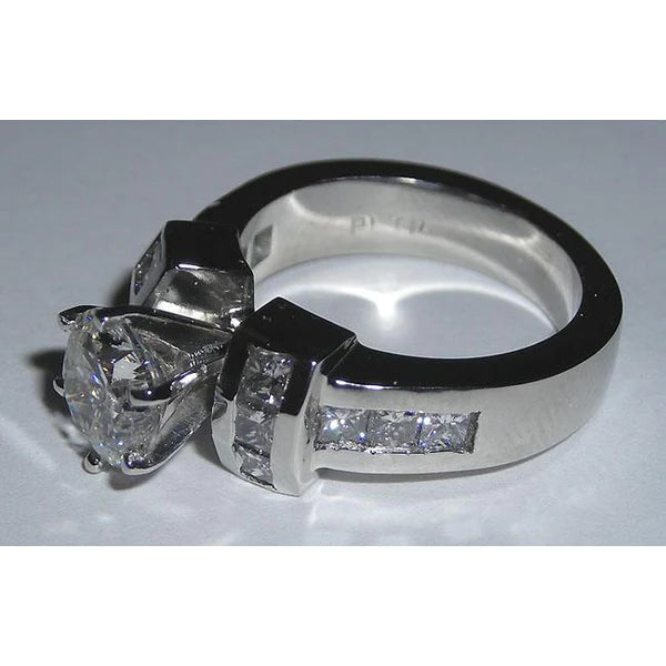 2.71 Carat Real Diamond Engagement Ring White Gold Jewelry