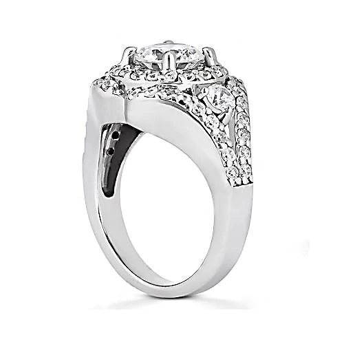 2.72 Ct. Big Real Diamond Ring White Gold Anniversary Jewelry
