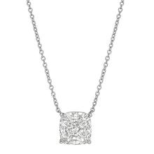 2.75 Carat Solitaire Cushion Genuine Diamond Pendant Necklace White Gold