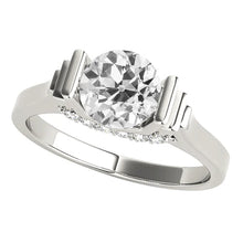 2.75 Carats Engagement Ring Old Miner Real Diamond Bar Set Gold Jewelry