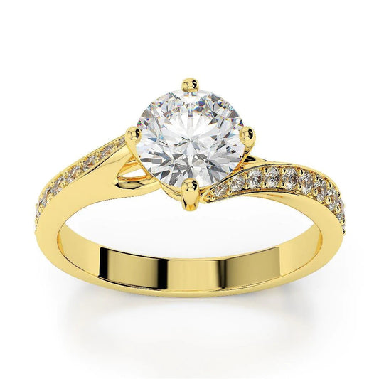 2.75 Carats Genuine Diamond Wedding Ring Yellow Gold 14K