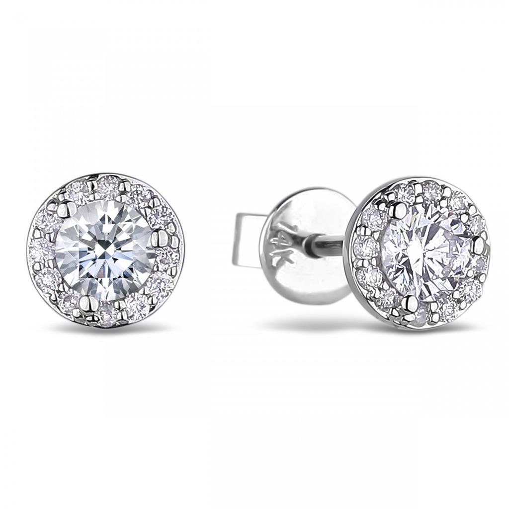 2.75 Carats Gorgeous Real Round Cut Diamonds Stud Earring White Gold 14K