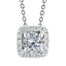 2.75 Carats Round Cut Real Diamond Halo Pendant White Gold 14K
