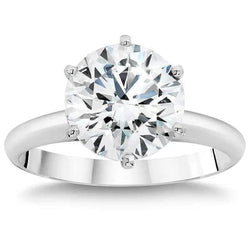 2.75 Carats Round Cut Real Diamond Solitaire Ring 14K White Gold