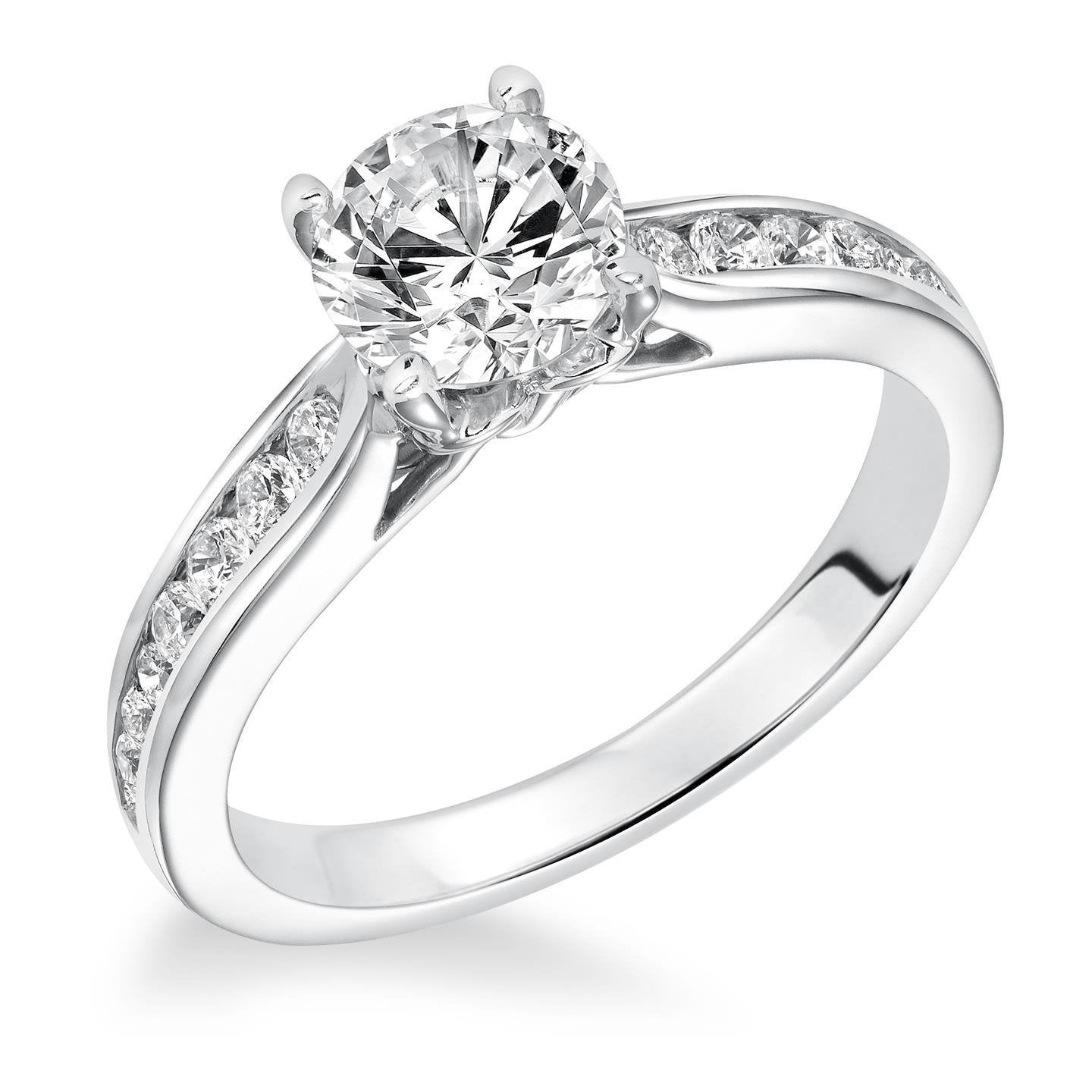 2.75 Carats Solitaire With Accent Genuine Diamonds Wedding Ring White Gold