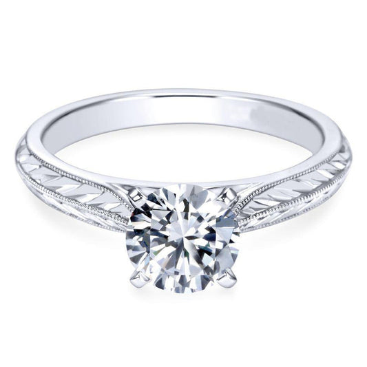 2.75 Ct Solitaire Natural Round Cut Diamond Engagement Vintage Style Ring