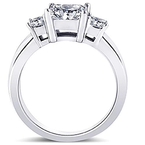 2.80 Carat Three Stone Princess Diamonds Anniversary Ring Jewelry New