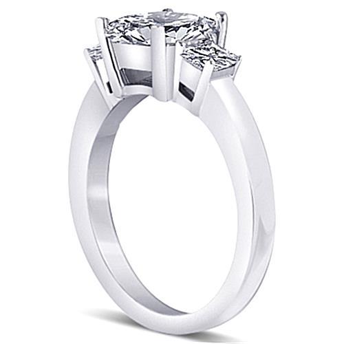 2.80 Carat Three Stone Princess Diamonds Anniversary Ring Jewelry New