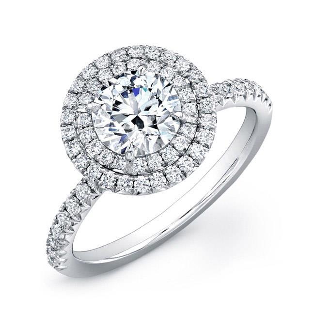 2.80 Carats Genuine Diamond Ring Halo White Gold 14K