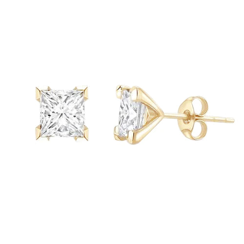2.80 Carats Natural Diamonds Women Studs Earrings 14K Yellow Gold