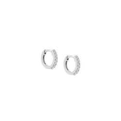 2.80 Carats Prong Set Natural Earth Mined Diamonds Hoop Earrings Gold White