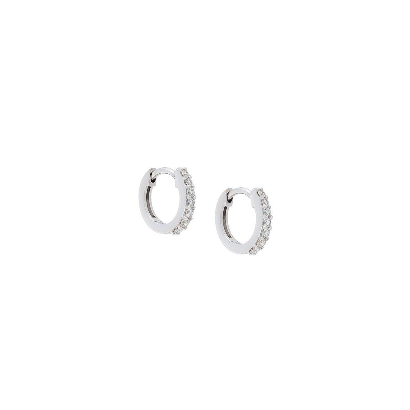 2.80 Carats Prong Set Natural Round Cut Diamonds Hoop Earrings Gold White