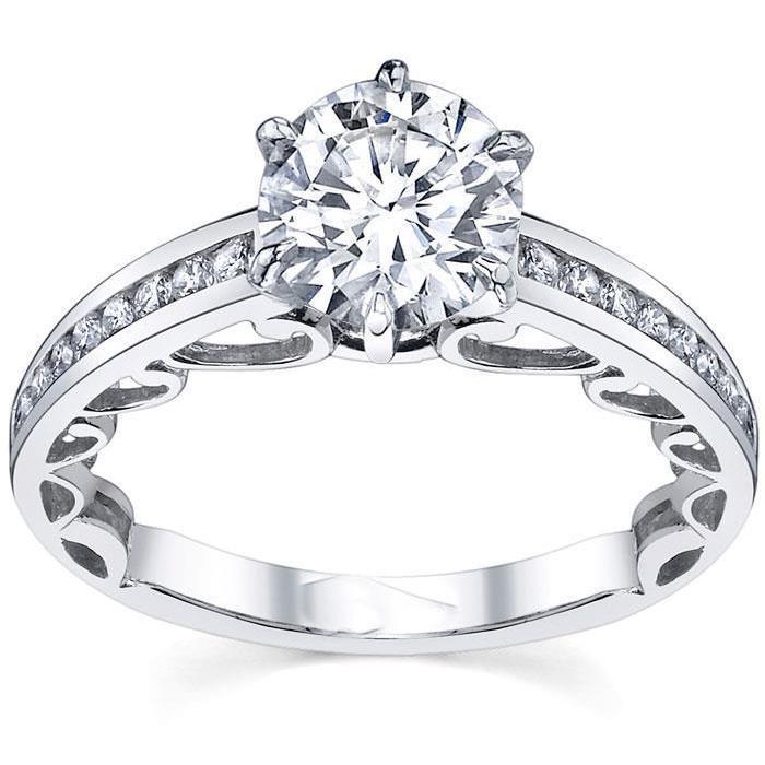 2.80 Carats Round Cut Natural Diamonds Ladies Ring White Gold 14K
