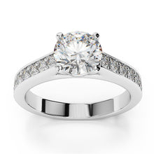 2.80 Carats Round Prong Set Natural Diamond Accented Ring White Gold 14K