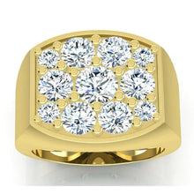 2.80 Carats Round Real Diamonds Men's Engagement Ring Two Tone Gold 14K