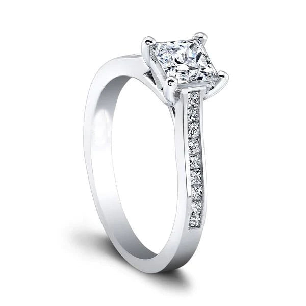 2.80 Ct Princess Cut Real Diamonds Engagement Ring White Gold