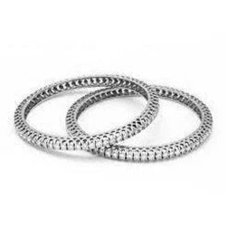 2.80 Ct Round Diamond Bangle 14K White Gold Real Jewelry
