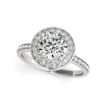 2.82 Carats Real Diamond Halo Ring White Gold