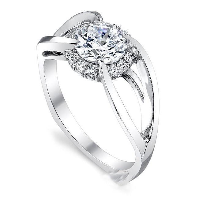 2.85 Ct Round Halo Real Diamond Ring Jewelry