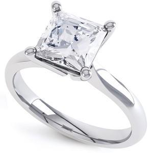 2.85 Ct Solitaire Real Sparkling Diamond Anniversary Ring White Gold 14K